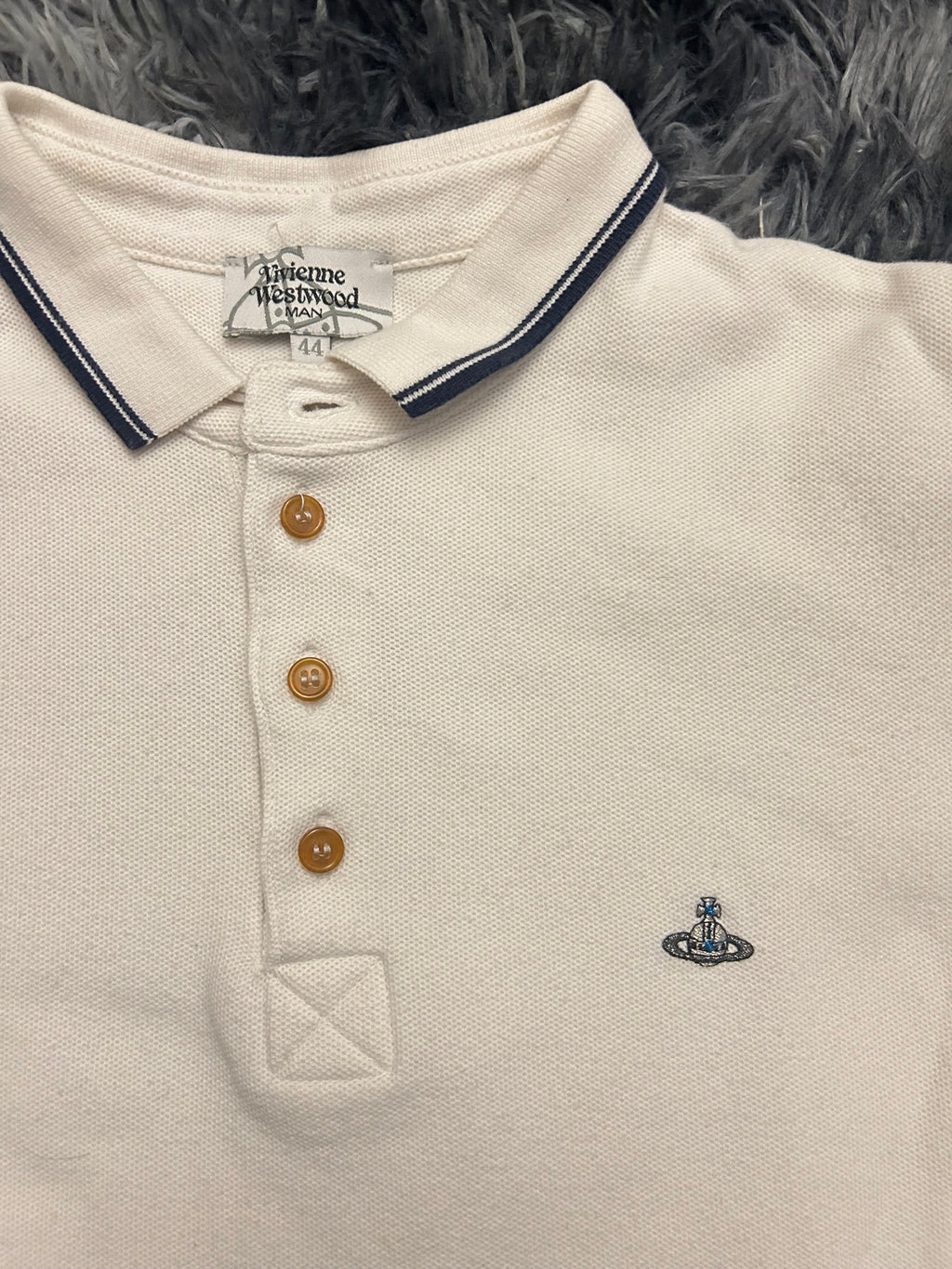 Vivienne Westwood 2010s Navy Striped Polo Size Small