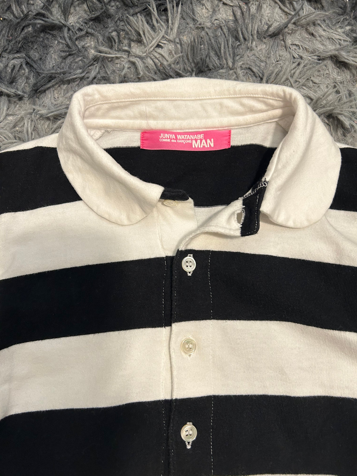 Junya Watanabe AD2002 Studded Rugby Shirt Size M