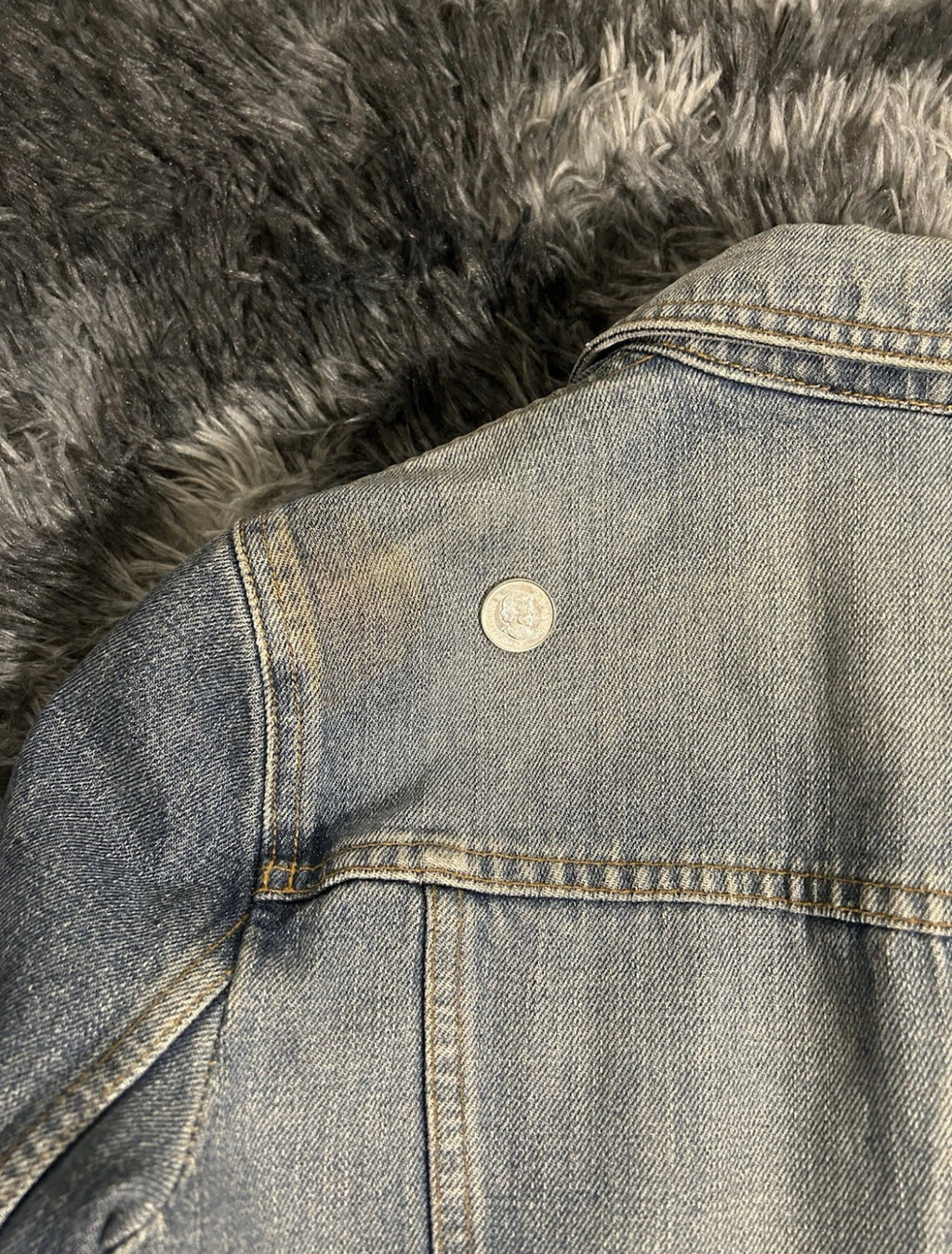 Vintage 00's Dolce & Gabbana Light Blue Plaid Lined Denim Jacket