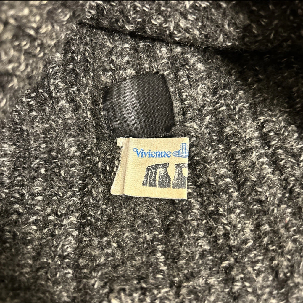 Vintage 2010's Vivienne Westwood Salt & Pepper Grey Knit Beanie