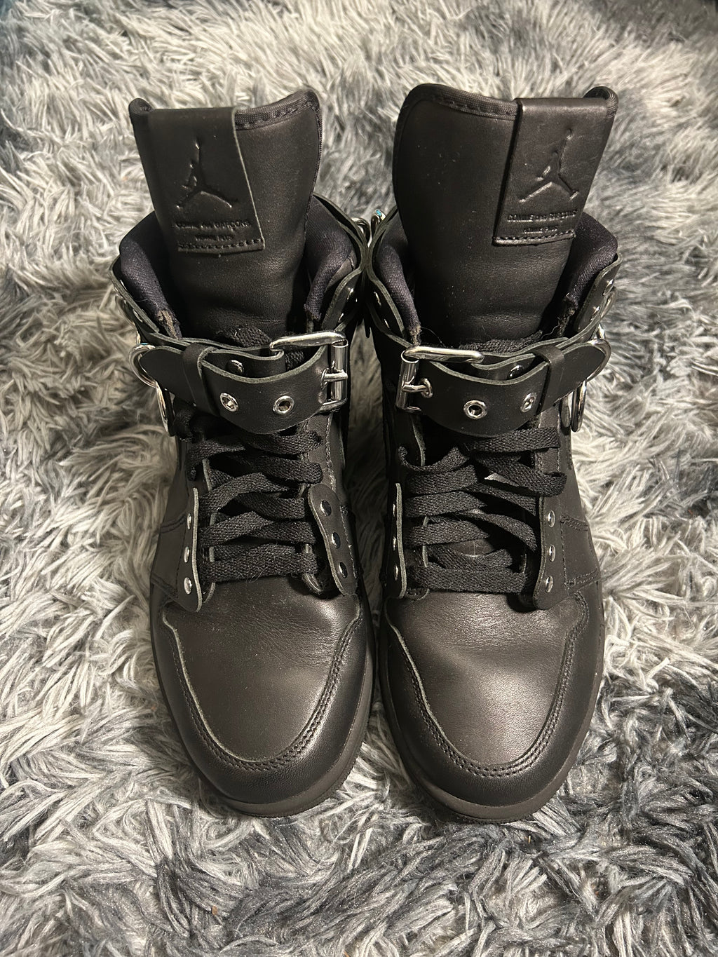 FW19 Comme Des Garçons x Jordan Retro 1 High Top Belted Shoes Size 8 US