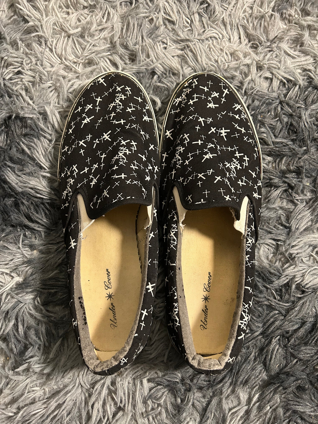 Undercover AW02 ‘Witches Cell Division’ Multi Cross Slip On Shoes Size 9.5 US