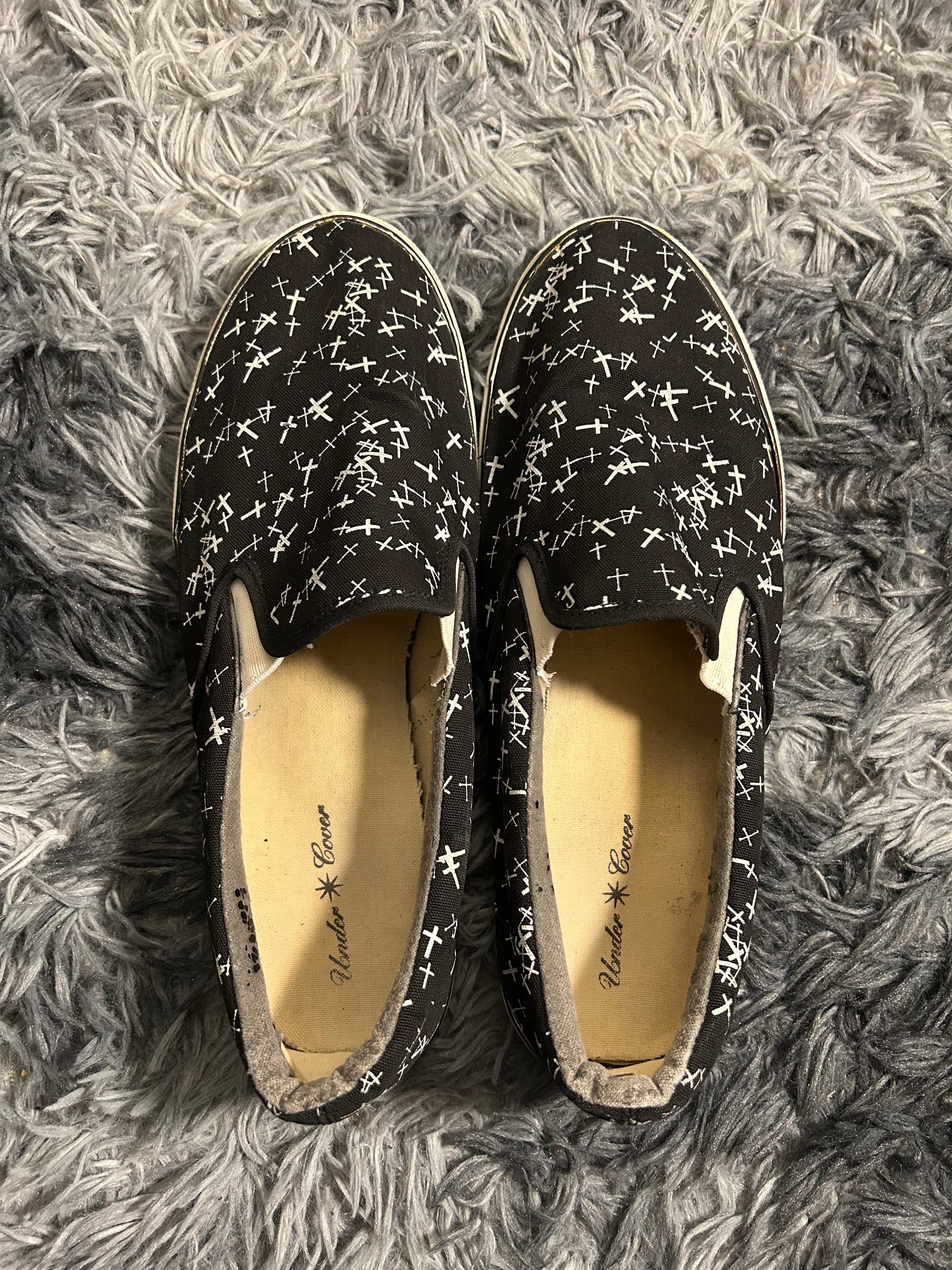 Undercover AW02 ‘Witches Cell Division’ Multi Cross Slip On Shoes Size 9.5 US