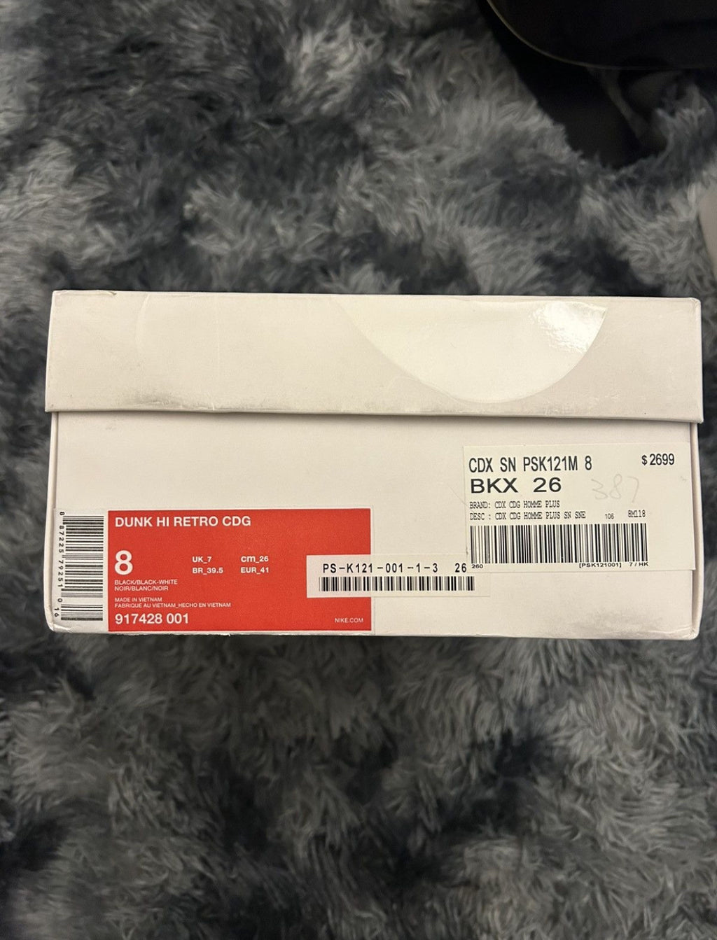 2017 CDG Homme Plus x Nike Dunk Transparent High Size 8