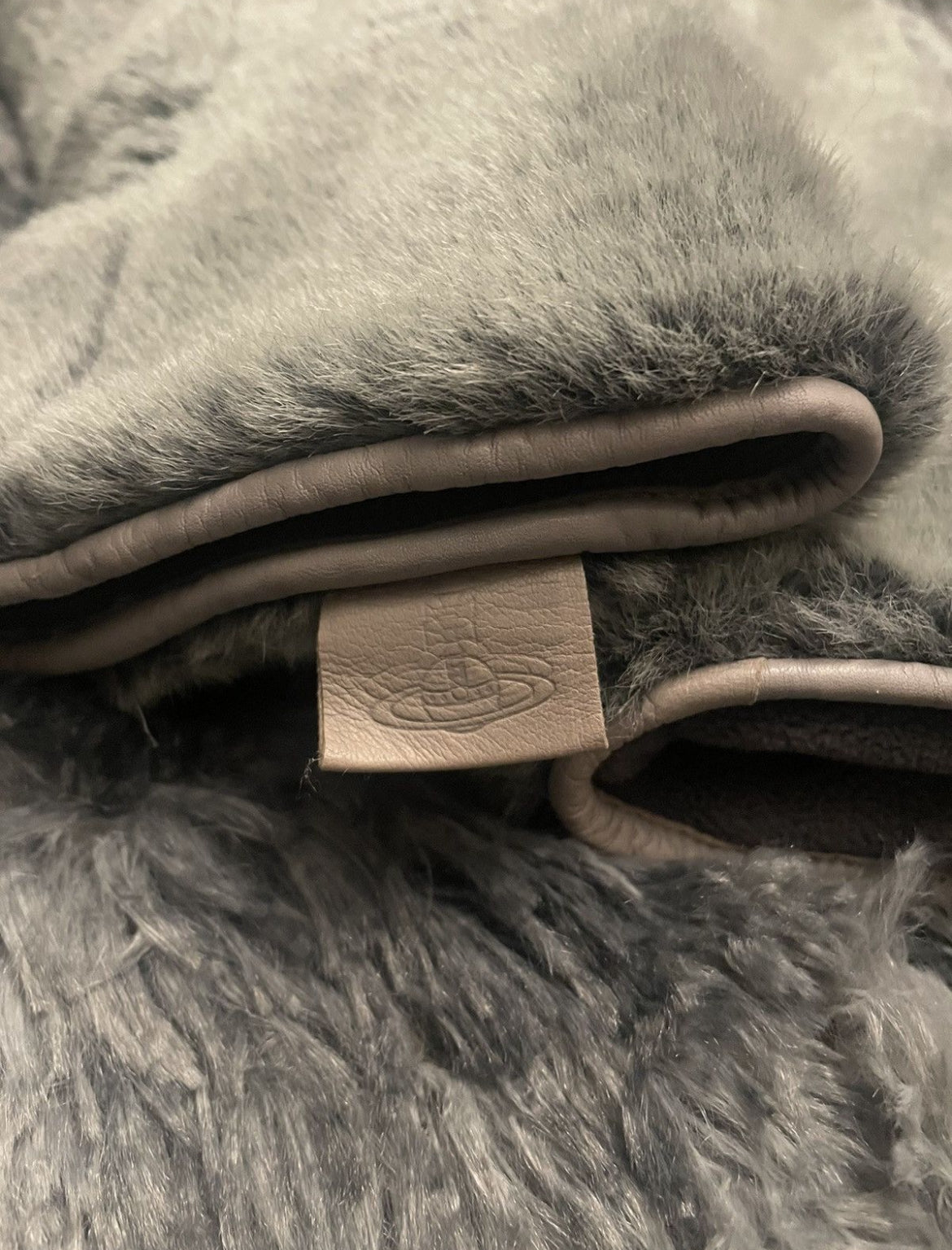 Vivienne Westwood Heather Grey Fur Mittens