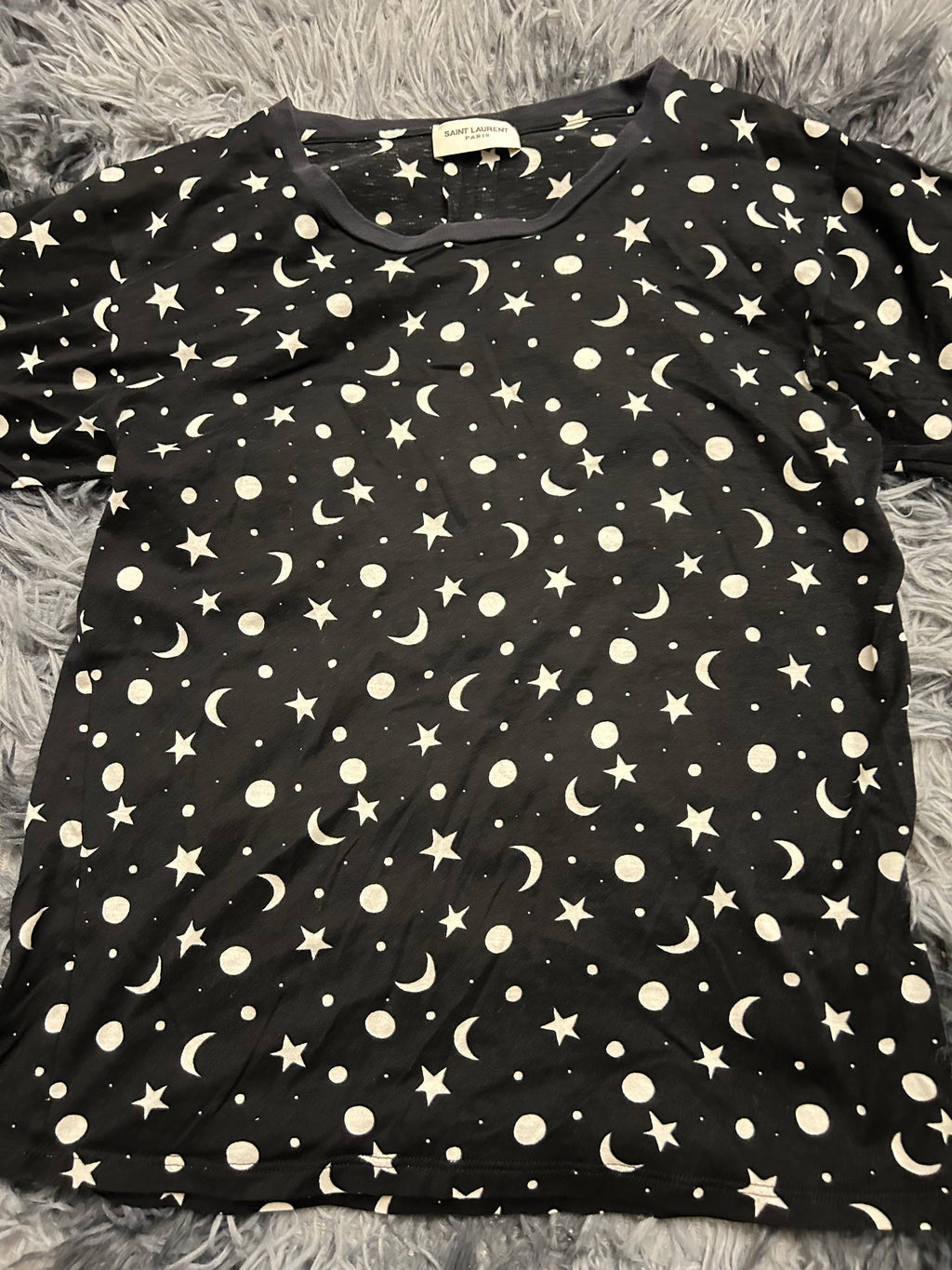 Saint Laurent Paris by Hedi Slimane SS16 Moon & Stars Tee Size XS