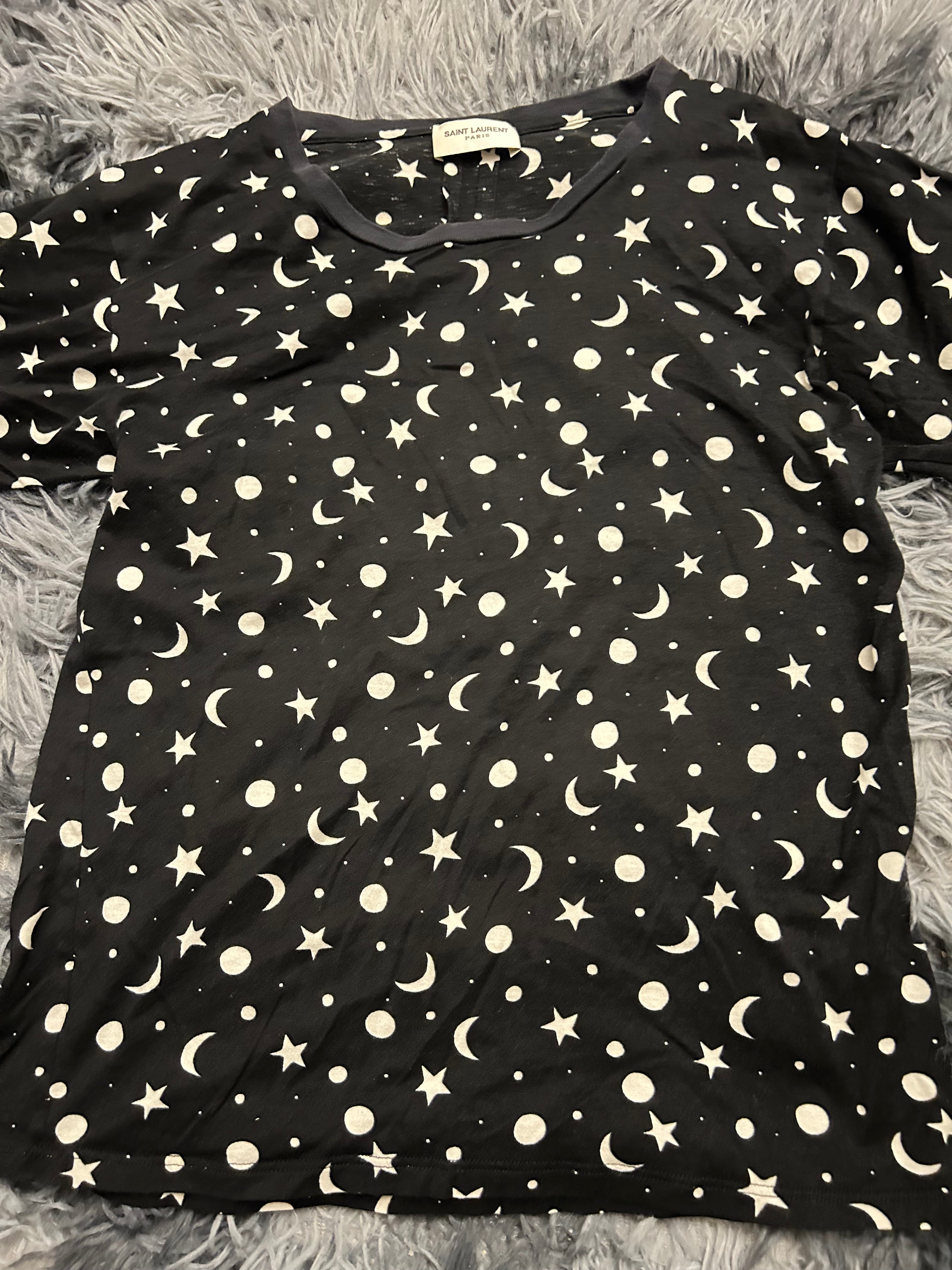 Saint Laurent Paris by Hedi Slimane SS16 Moon & Stars Tee Size XS