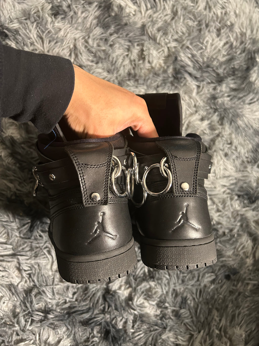 FW19 Comme Des Garçons x Jordan Retro 1 High Top Belted Shoes Size 8 US