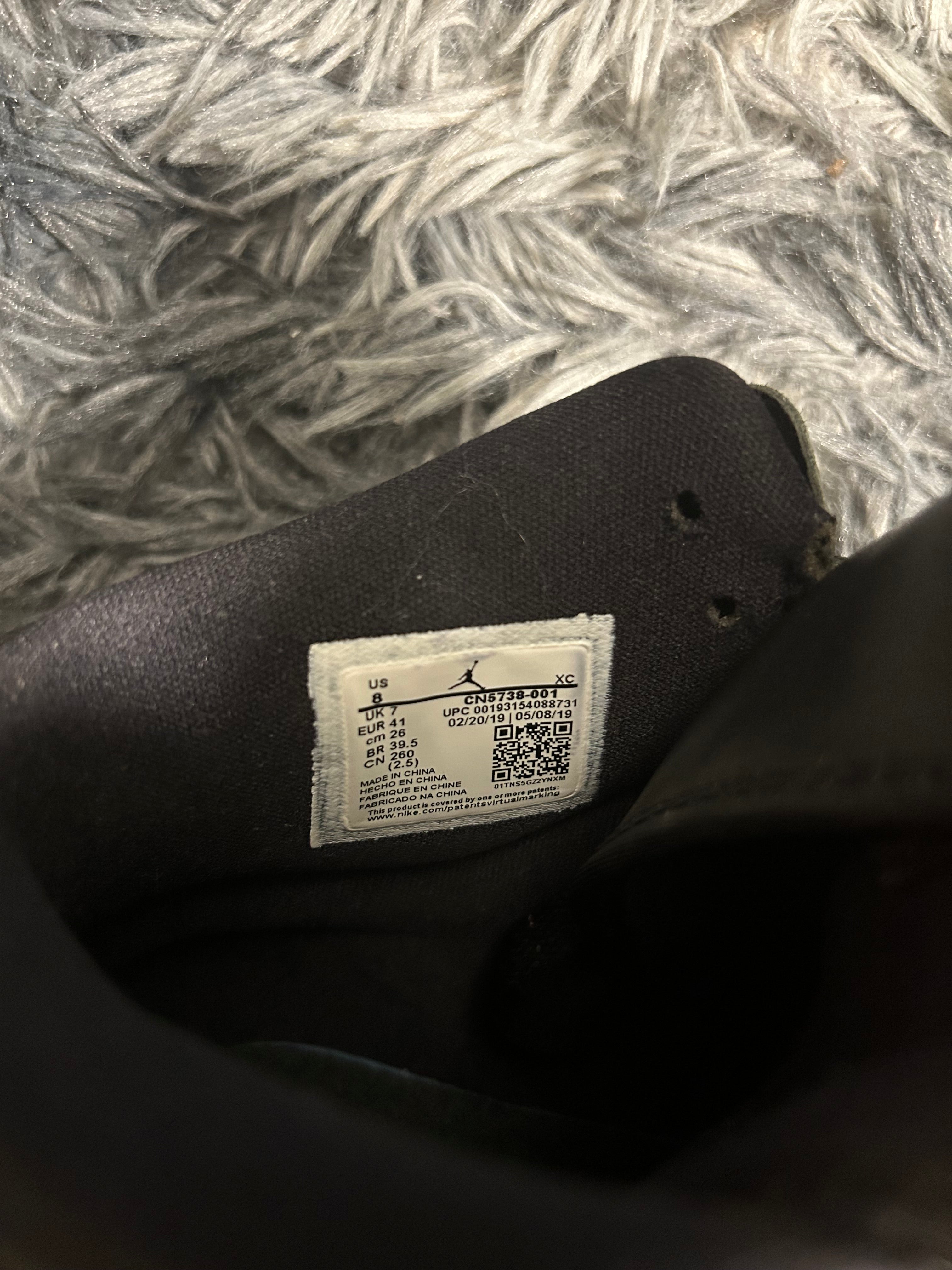 FW19 Comme Des Garçons x Jordan Retro 1 High Top Belted Shoes Size 8 US