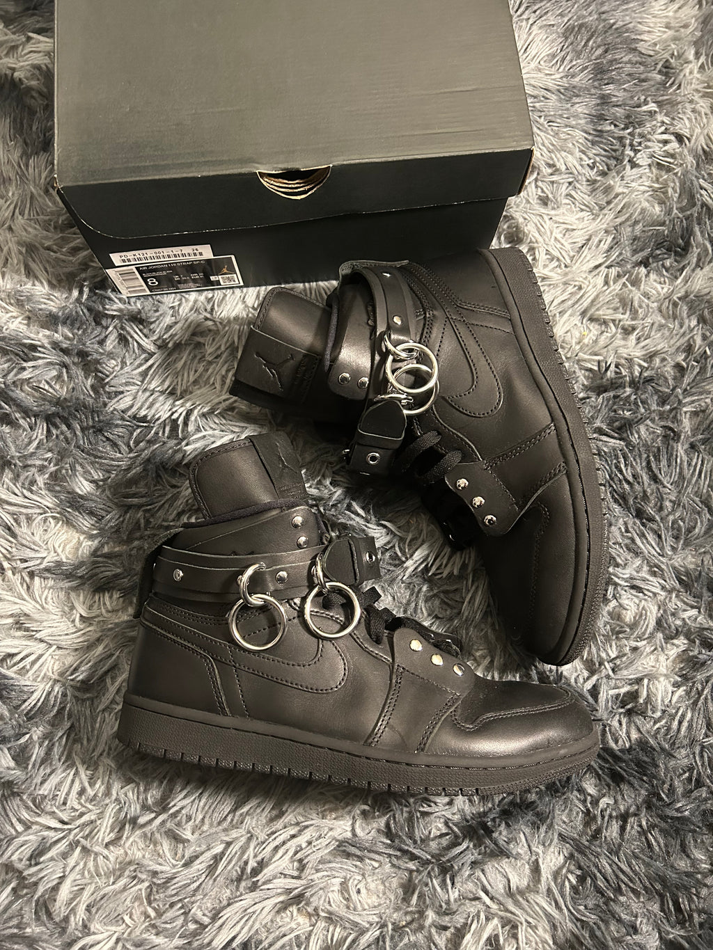 FW19 Comme Des Garçons x Jordan Retro 1 High Top Belted Shoes Size 8 US