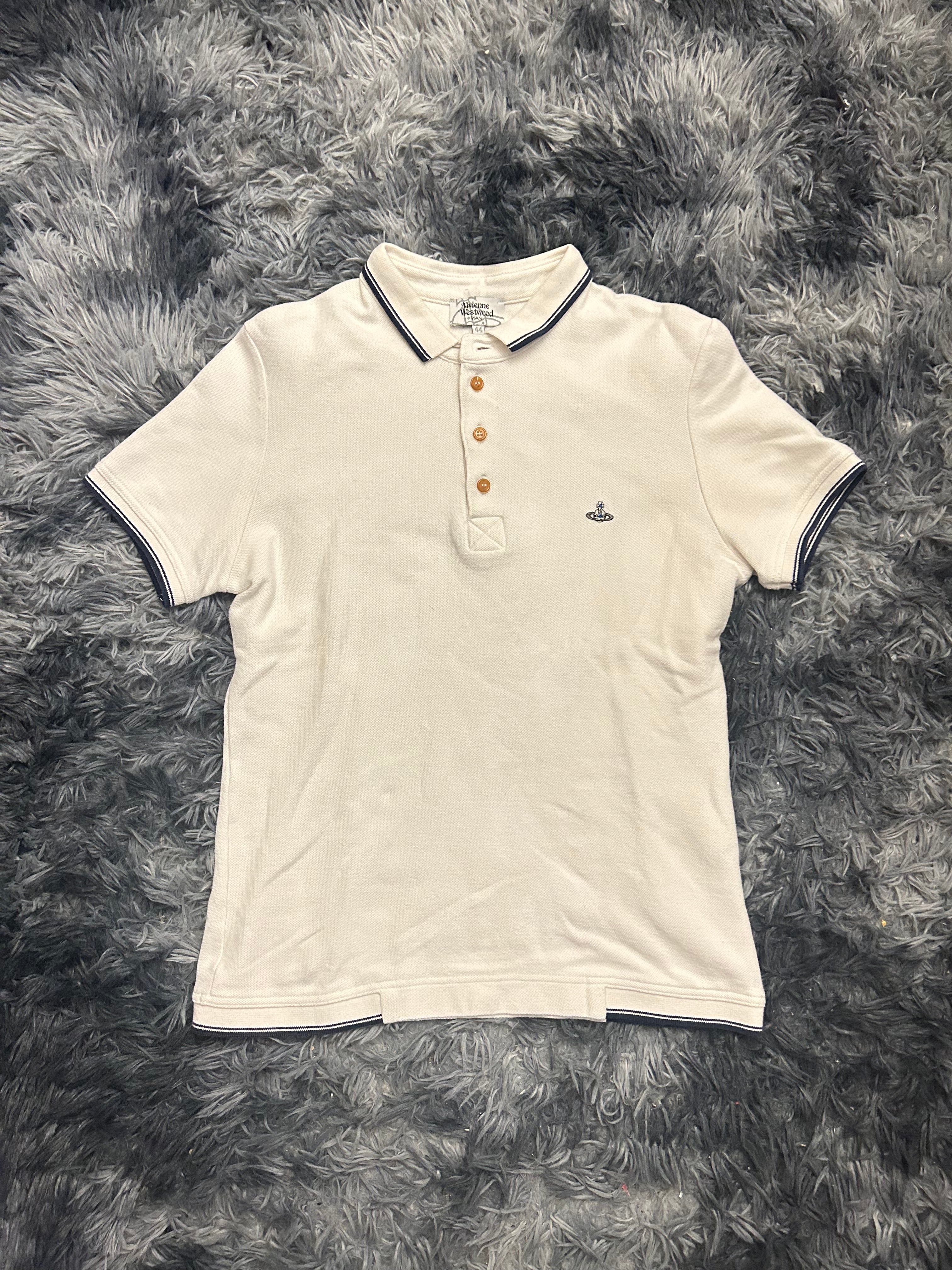 Vivienne Westwood 2010s Navy Striped Polo Size Small