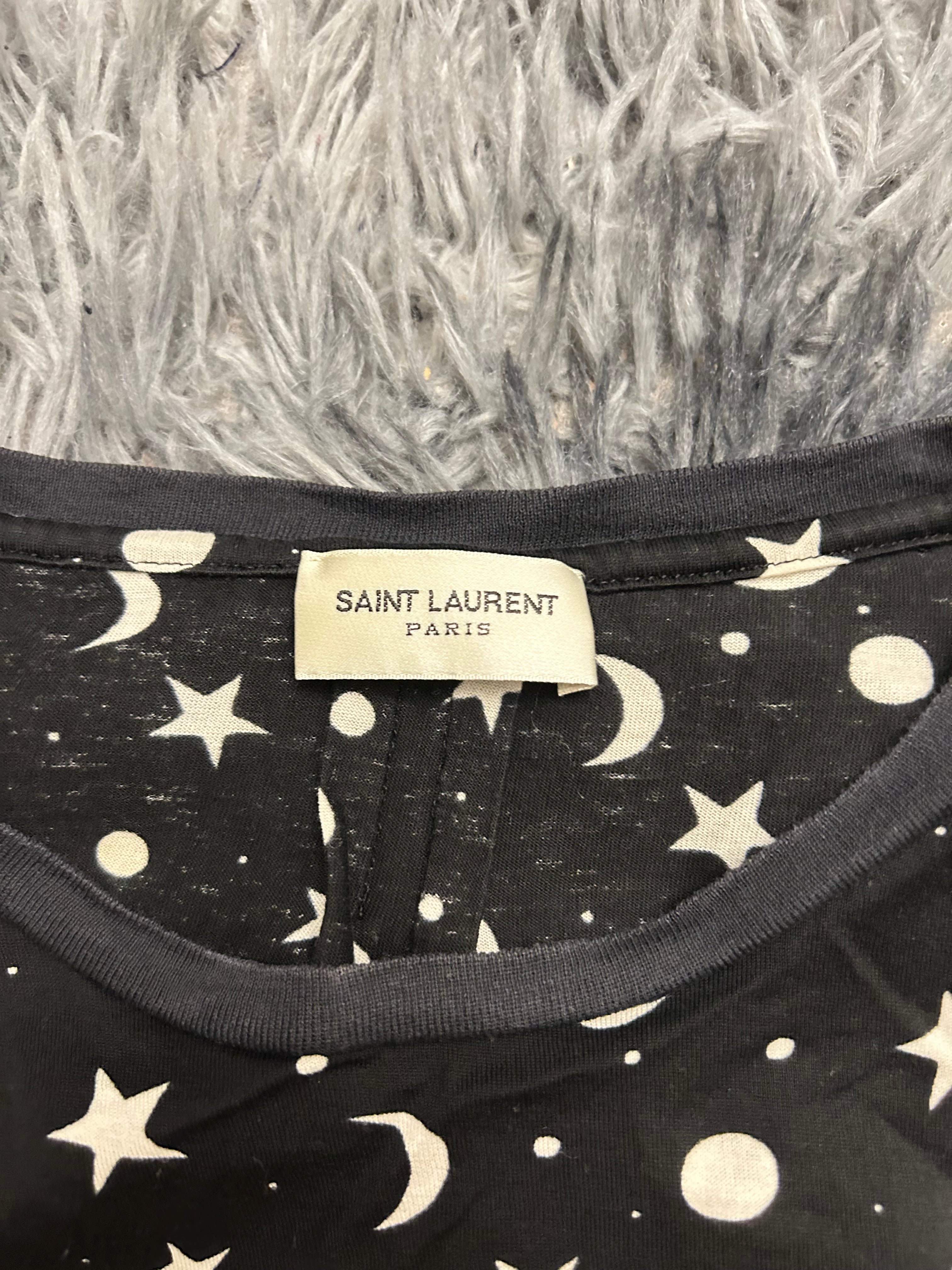 Saint Laurent Paris by Hedi Slimane SS16 Moon & Stars Tee Size XS